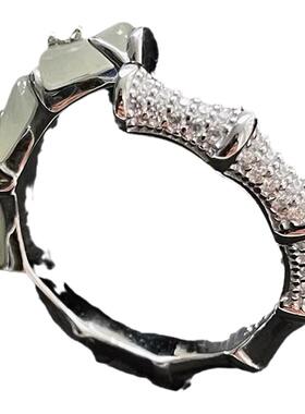 开口小众设计中国食指竹节戒指