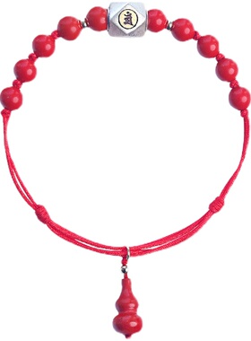 原创纯银守护女手绳棉系天然朱砂葫芦生肖虎兔男手链情侣虚空藏