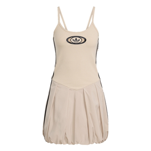 宋雨琦同款气球裙底吊带连衣裙花苞裙女夏季adidas阿迪达斯三叶草