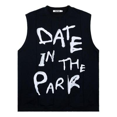 CANOTWAIT_手绘感立体褶皱背心