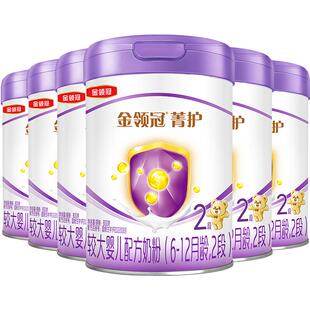 【高量乳铁蛋白】金领冠菁护2段800gx6罐6-12月较大婴儿配方奶粉