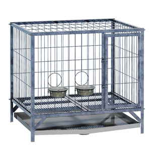 钢筋狗笼子实心钢筋焊接三角铁大型犬户外专用狗笼狗场狗舍养殖厂