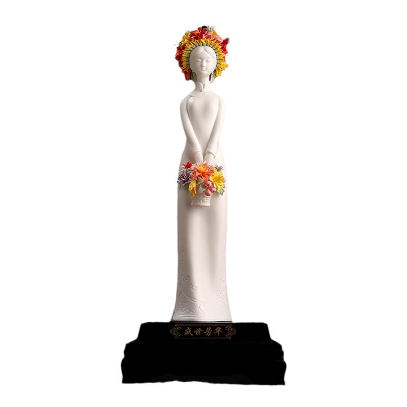 【大师作品】盛世芳华簪花女摆件