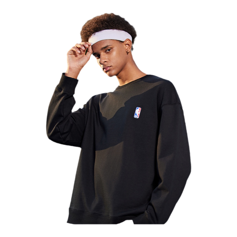 球队圆领卫衣NBA黑色宽松
