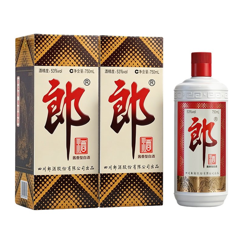 郎酒 郎牌郎酒 普郎 53度酱香型白酒 750mL*2瓶  双支装 自饮收藏
