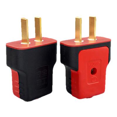 【5000W】牛加厚纯铜插头二脚不带线防摔连体铜16A大功率电源叉头