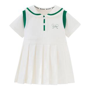 迷你巴拉巴拉女童连衣裙学院风儿童宝宝周岁裙子周岁演出夏季新款