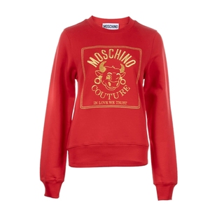 moschino/莫斯奇诺刺绣牛年胶囊系列套头卫衣女士秋冬降价XY
