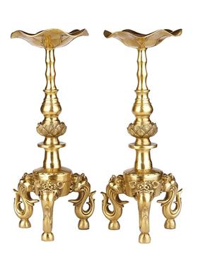 聚缘阁黄铜烛台中国风