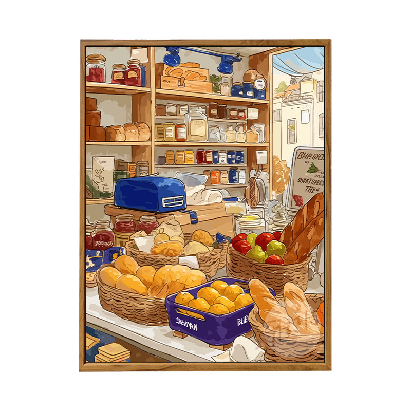 雅调数字油画diy美式早餐系列画