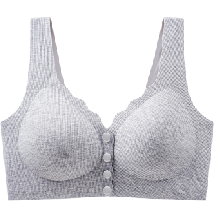 染岸乳胶前扣妈妈内衣妇女舒适中老年人专用前排搭扣背心式文胸罩