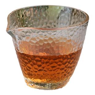 锤纹公道杯玻璃耐热家用公杯耐高温分茶器日式功夫茶具茶海茶漏组