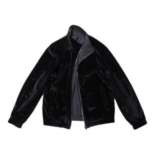 秋冬新款MUSLUN缪伦双面穿夹克拉链外套丝绒防水风衣料