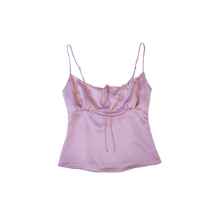 Not Just Pajama Pink系列 领口抽褶吊带修身上衣22姆米桑蚕丝