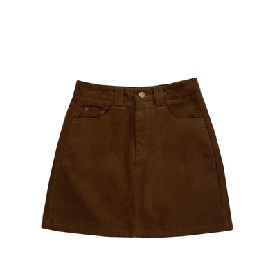 韩系复古灯芯绒短裙a字半身裙