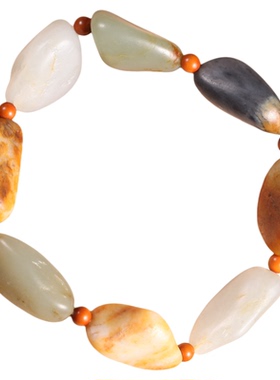 和田玉籽料独籽原石手链