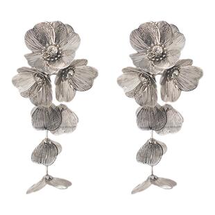 金色花朵流苏耳环女2025新款爆款轻奢高级感长款耳钉夸张大气耳饰