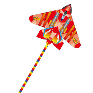 2023新款迷彩飞机风筝微风好飞儿童小号高档布料三角长尾战机风争