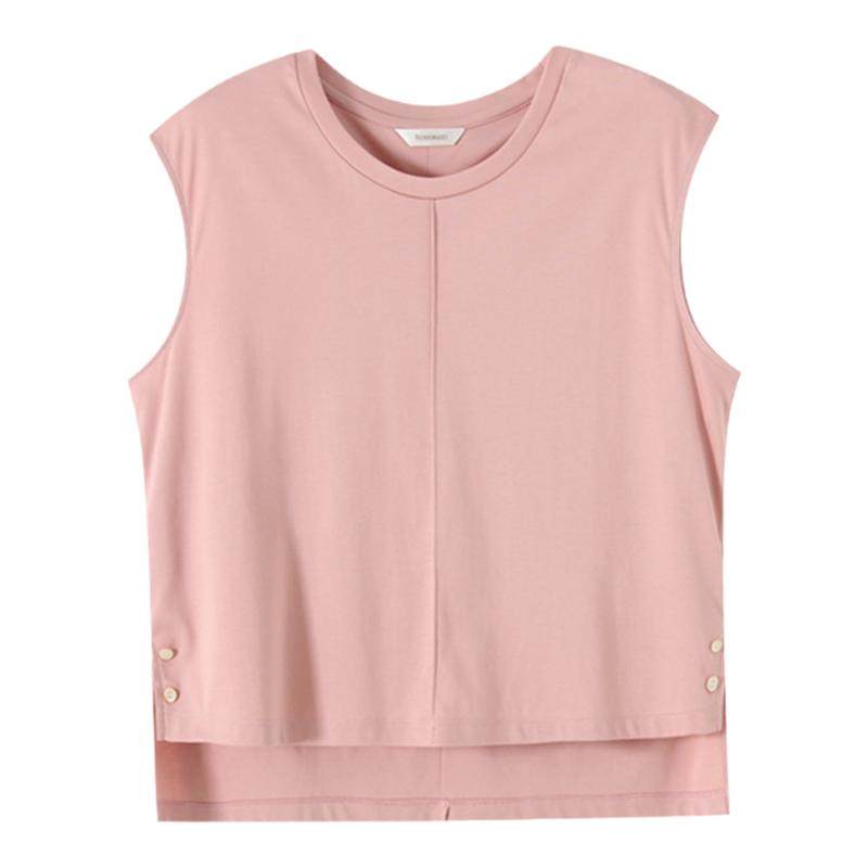 Rosemaid/罗丝美春夏新品纯棉家居服圆领套头休闲短款上衣 23002