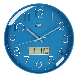 康巴丝电波钟挂钟钟表日历客厅卧室餐厅网红轻奢现代家用时尚创意