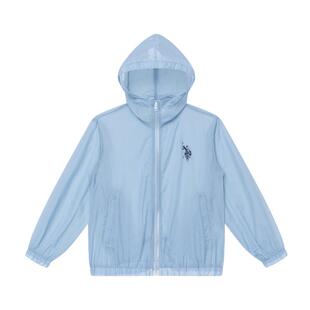 USPOLO童装儿童防晒衣夏季皮肤衣男女童轻薄透气连帽外套薄款