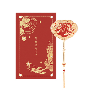 宫廷宝贝故宫文创如意鸿运手柄镜木梳礼盒女生日新婚礼物旗舰店