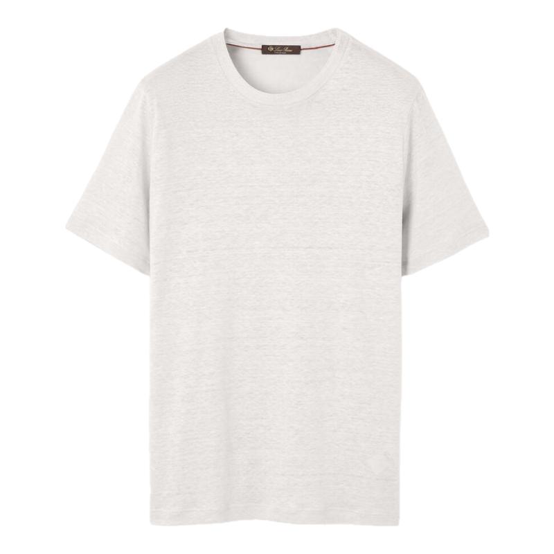 LoroPiana/诺悠翩雅男士T恤亚麻针织圆领波浪纹精致运动风新款