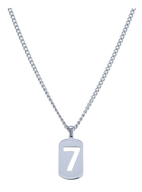 嘻哈钢制幸运数字7女ins吊牌项链
