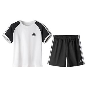 骆驼女装时尚运动套装夏季新款跑步速干短袖T恤运动短裤两件套