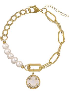 笑脸巴洛克天然珍珠手链小众设计高级感新款闺蜜女生手镯饰品