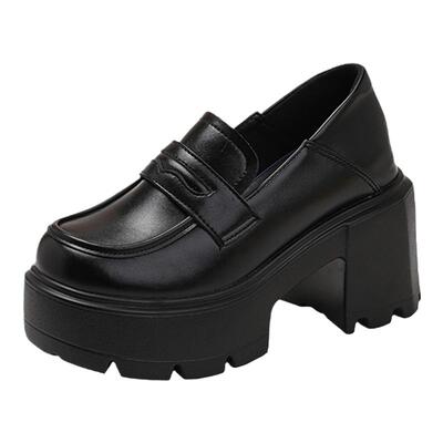 增高12cm矮子乐小皮鞋百搭乐福鞋