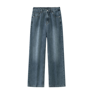 DORA WASSUP牛仔裤男春季宽松直筒阔腿裤男女款休闲百搭长裤子男