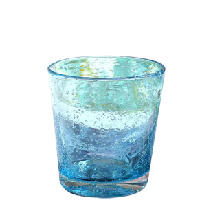 出口日韩手工艺术冷水玻璃杯彩色气泡创意果汁啤酒餐厅杯集渔直供