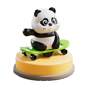 熊猫运动会儿童玩具3-4岁6益智儿童上链发条趣味仿真小动物玩具车