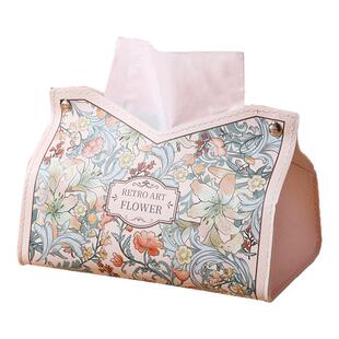 轻奢风油画纸巾盒复古高级感家用客厅餐厅抽纸盒房间纸抽收纳车载