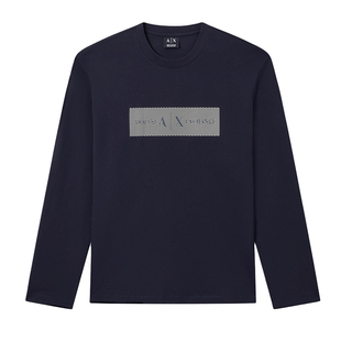 Armani/阿玛尼AX 男士时尚休闲圆领纯棉长袖T恤 XM002820 AF10356