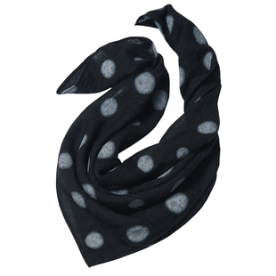 经典看不厌！复古黑藏青色棉麻小方巾头巾春夏秋冬波点丝巾男女F