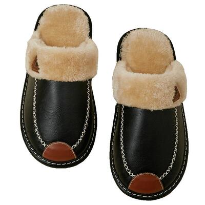 防水简约居家室内大码棉拖鞋