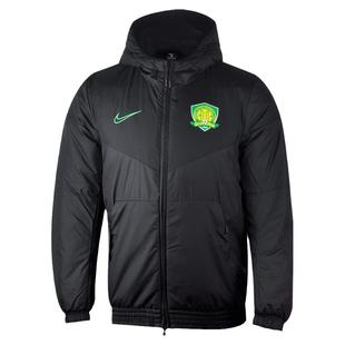 天朗足球 耐克北京国安中超男子保暖连帽短款运动棉服CJ5298-010