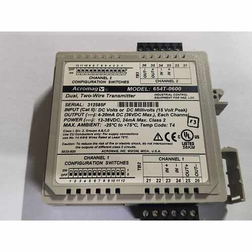 ACROMAG 654T-0600 双通道两线制变送器，拆机