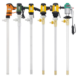 电动化工抽液泵耐酸碱抽酸泵防腐蚀四氟塑料管油桶泵手提式抽油泵