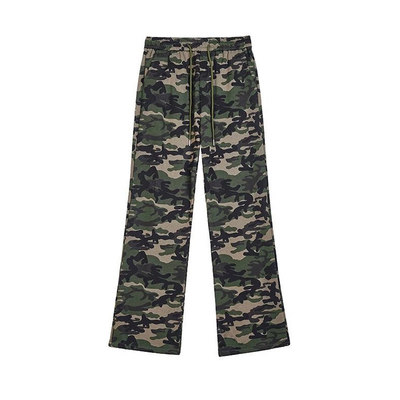 美式重磅水洗迷彩卫裤男女春秋季hiphop阔腿休闲裤高街直筒运动裤