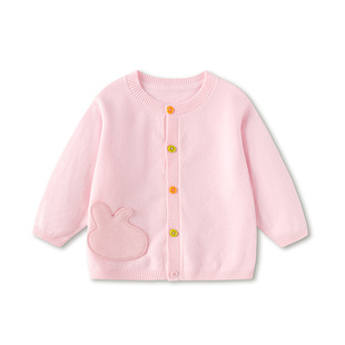 巴拉巴拉女童针织衫宝宝毛衣开衫儿童春装2026新款童装婴儿外套薄