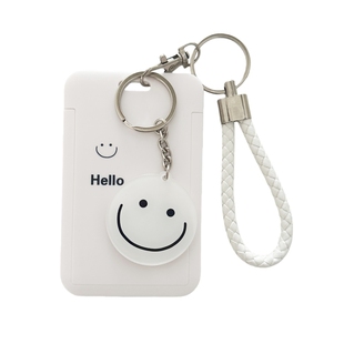 简约笑脸卡套饭卡学生校园工作证件可爱防丢厂牌公交卡保护套卡包