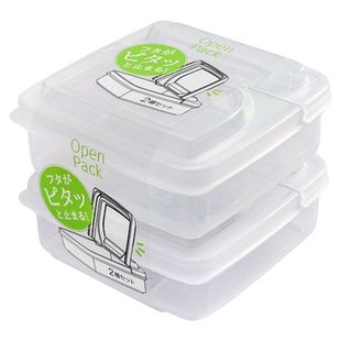 日本进口分格水果便当盒上班外出携带翻盖保鲜盒小学生餐盒食品级