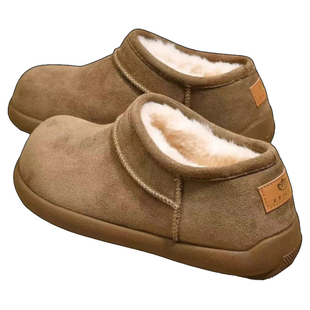 三福真皮小土豆勃肯鞋雪地靴女2025冬季新款厚底加绒加厚保暖棉鞋