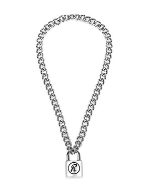 NANA同款南京锁项链女潮SID原版哑光磨砂朋克莲R锁大号情侣礼物