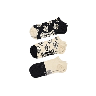 【25春夏款】Happy Socks袜子成人短袜3双装彩色个性设计潮流袜