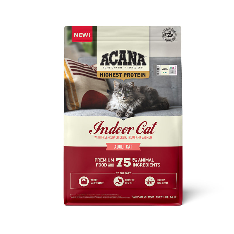 【官方旗舰】ACANA爱肯拿室内成猫猫粮预防毛球控制体重1.8/4.5kg