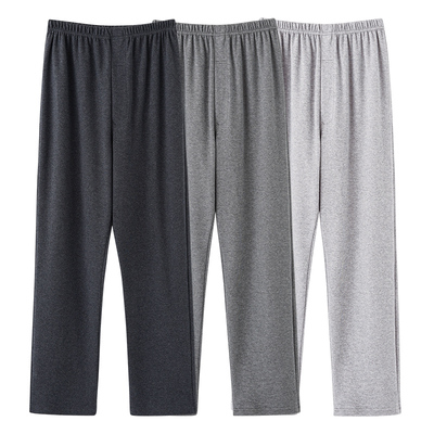 春秋季开叉口男100%纯棉长裤睡裤